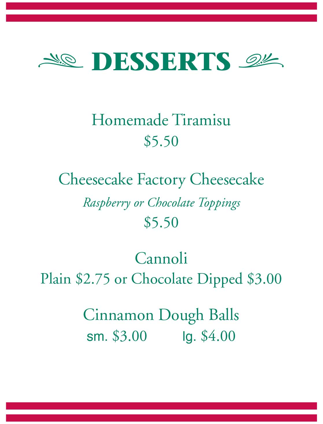 Menu-Dessert